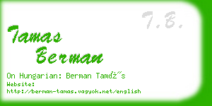 tamas berman business card